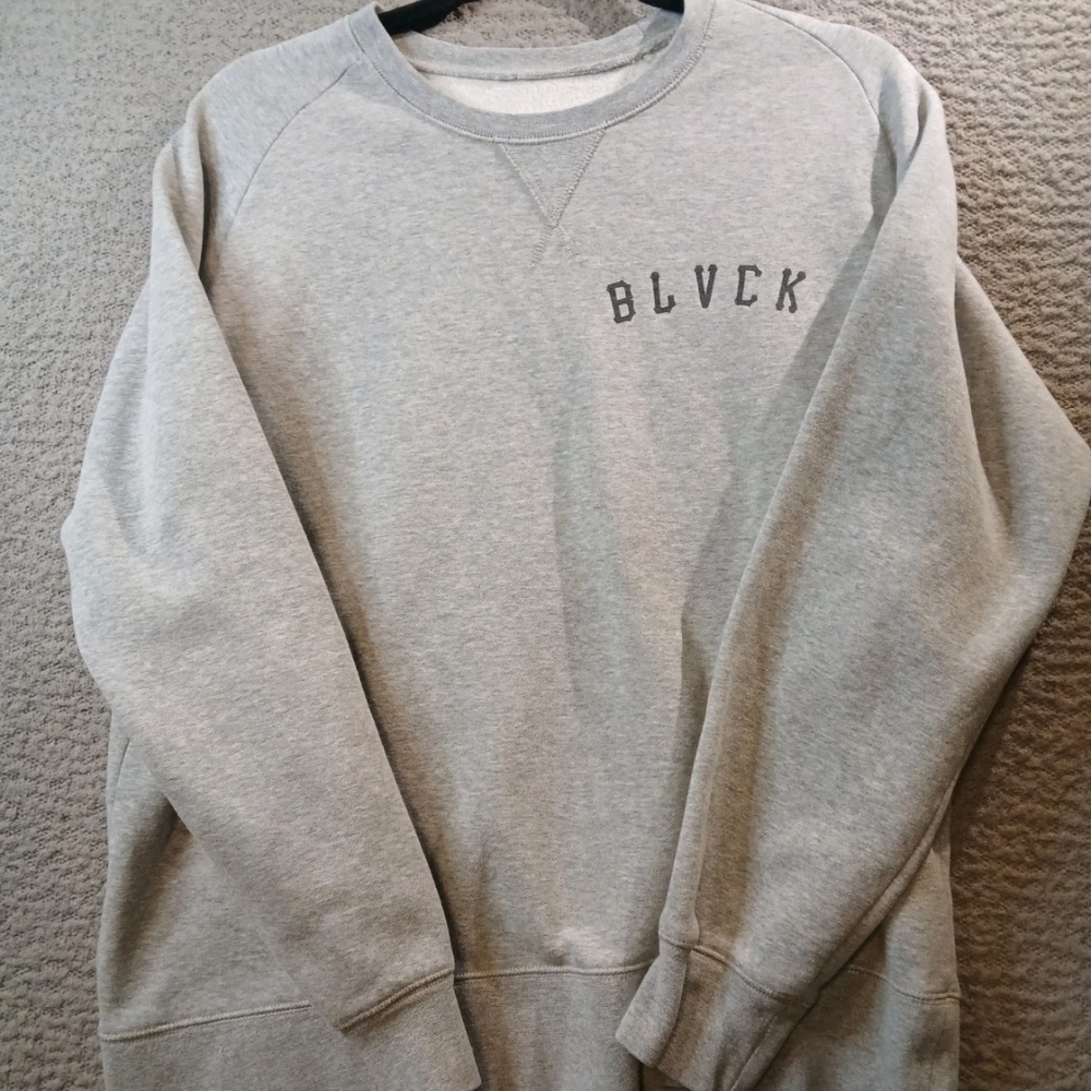 Black Scale Men's Sweatshirt Large Gray Long Sleeve Crew Neck Pullover Casual